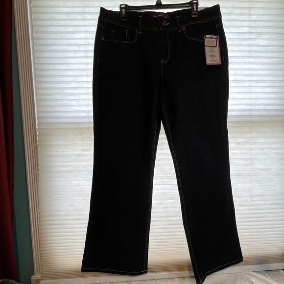 Gloria Vanderbilt DARK WASH MIDRISE FLARE JEANS NWT SIZE 16 - Picture 1 of 9